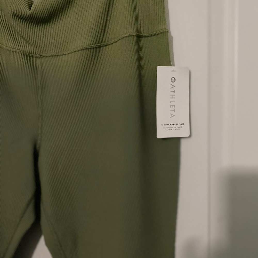 Athleta Elation Rib Crop Flare 2x Green Nee